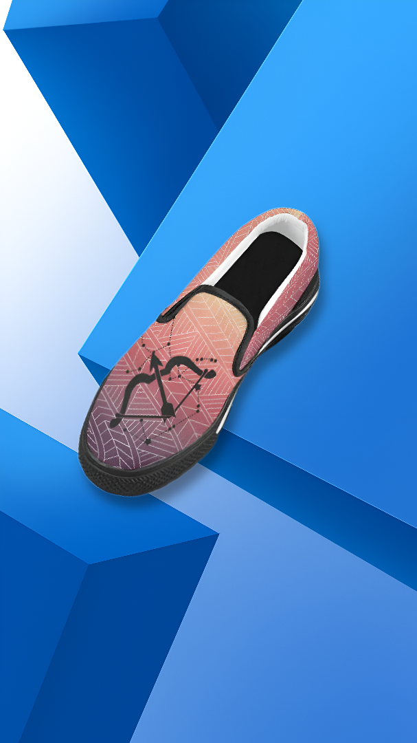 Men's Sagittarius Archer Zodiac Print Canvas Slip-on Shoes