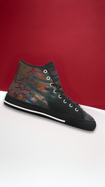 Men's Night Light Psychedelic Print Canvas High Top Shoes