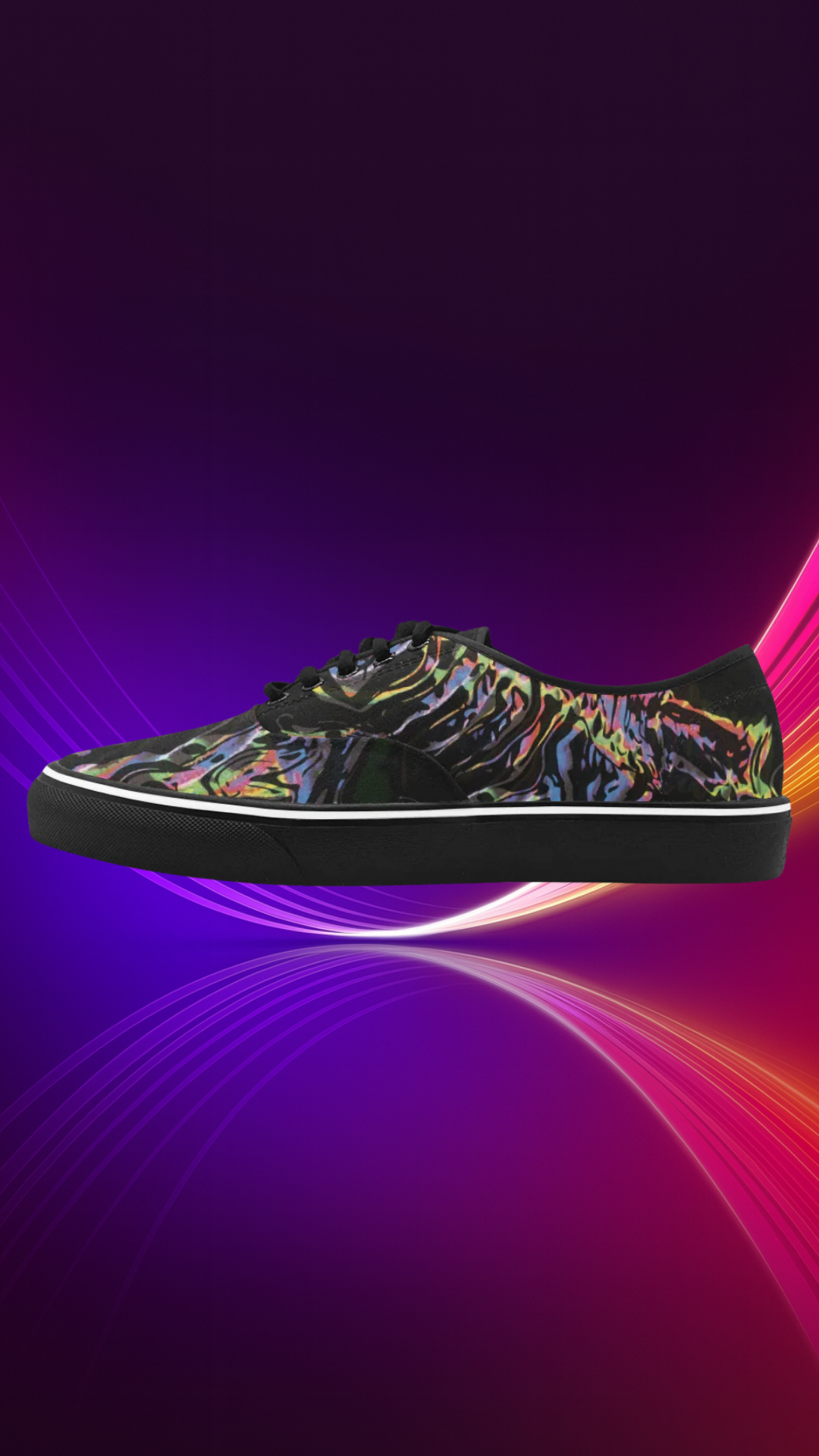 Men's Dark Psychedelic Print Canvas Low Top Shoes