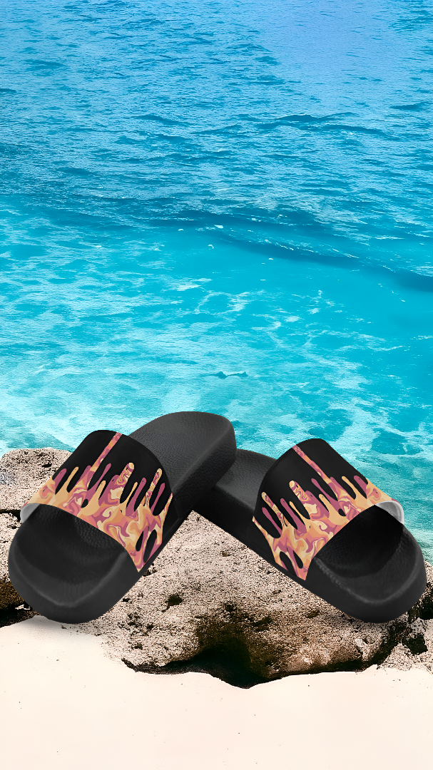 Men's Drizzling Paint Splatter Print Sliders Sandal