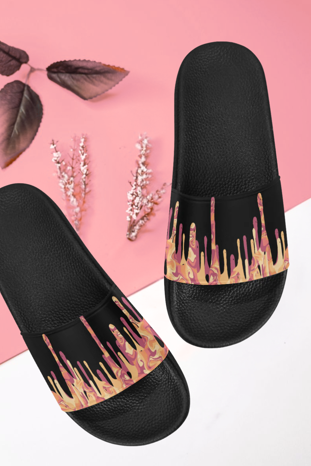 Women's Drizzling Paint Splatter Print Sliders Sandal