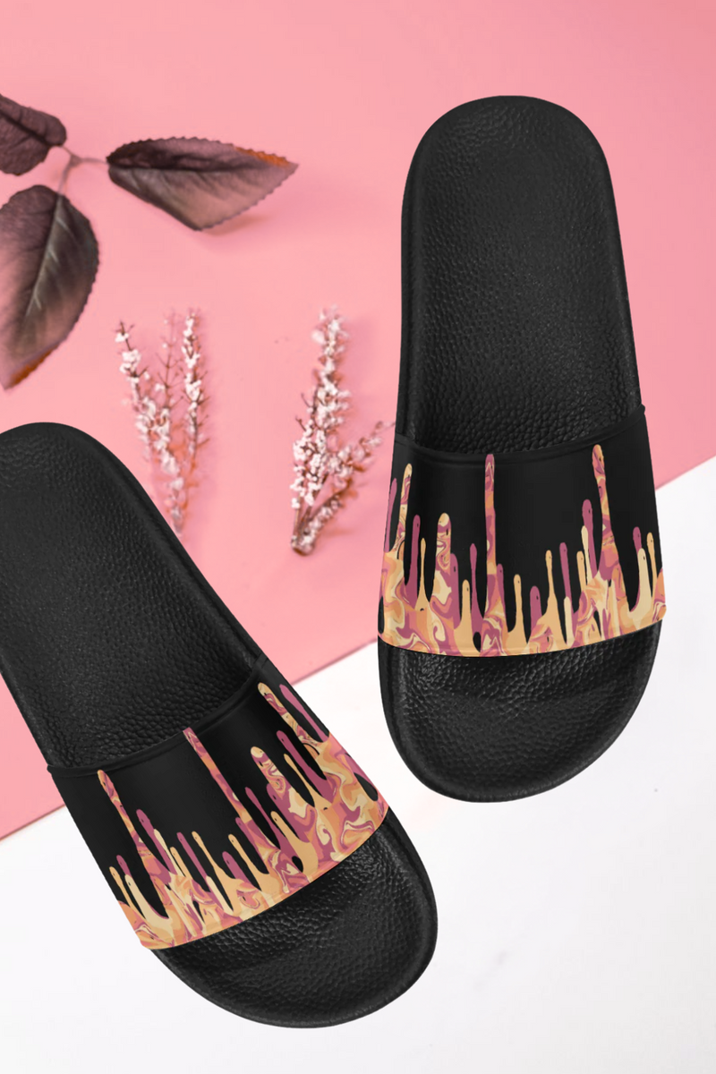Women's Drizzling Paint Splatter Print Sliders Sandal