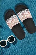 Women's Criss Cross Paint Splatter Print Sliders Sandal