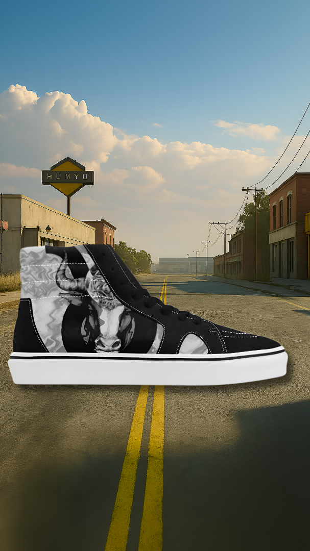 Men's Taurus Zodiac Print Canvas High Top Shoes