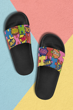 Men's Comic Bubbles Pop Art Print Canvas Sliders