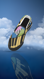 Men's Abstract Piano Pop Art Print Canvas Slip-on Shoes