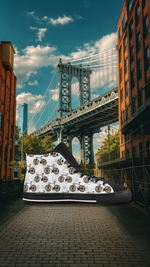 Men's Bicycle Pattern Abstract High Top Shoes