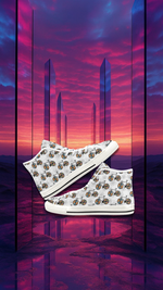 Women's Bicycle Pattern Abstract High Top Shoes