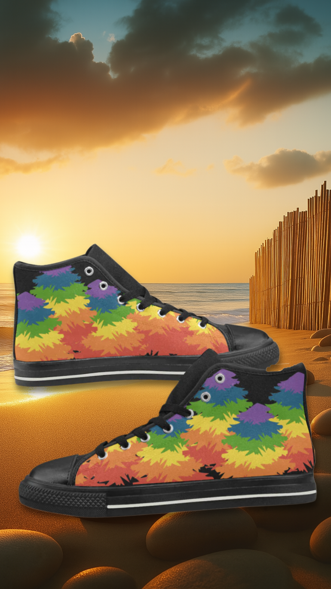 Men's Pride Christmas Print Canvas High Top Shoes