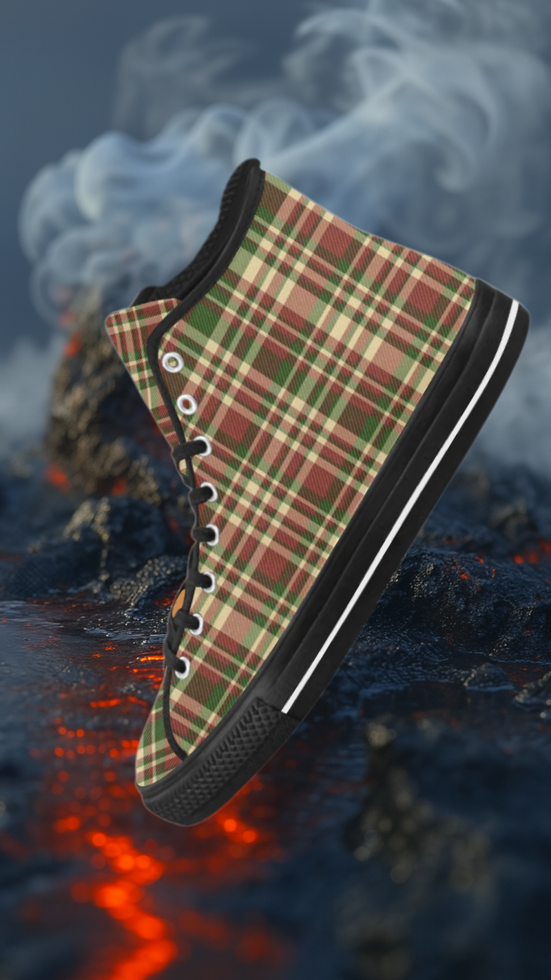 Men's Plaids Christmas Print Canvas High Top Shoes