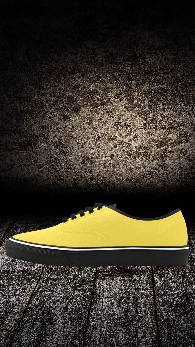 Men's Lemon Yellow Canvas Low Top Shoes