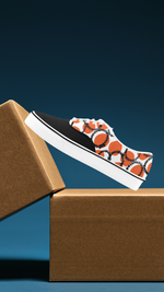 Men's Orange Polka Print Canvas Low Top Shoes
