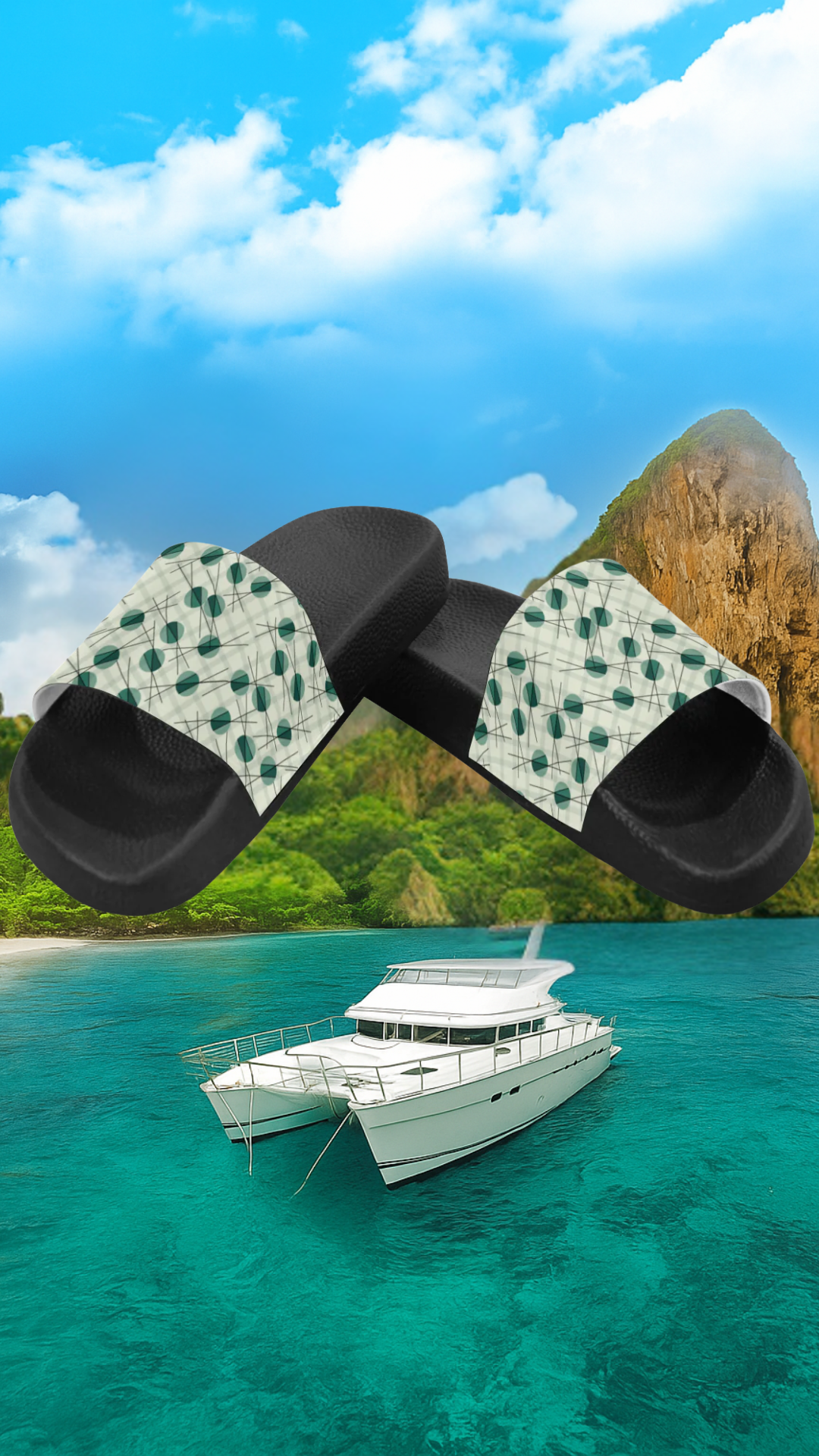 Men's Green Cells Sliders Sandal