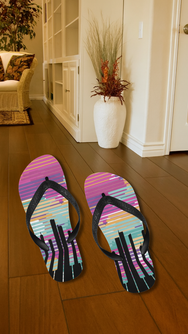 Women's Evening City Light Abstract Flip Flops