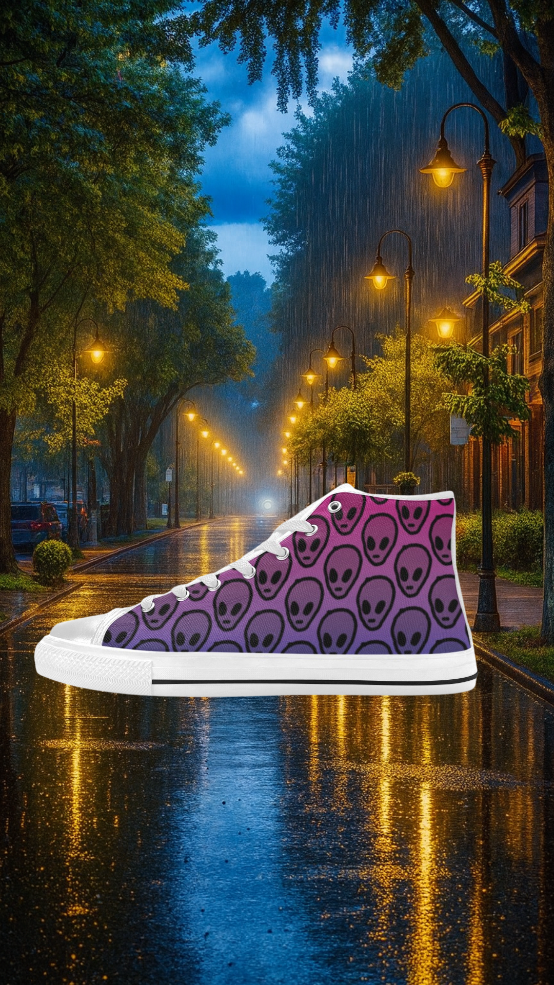 Men's Alien Aliens Abstract High Top Shoes