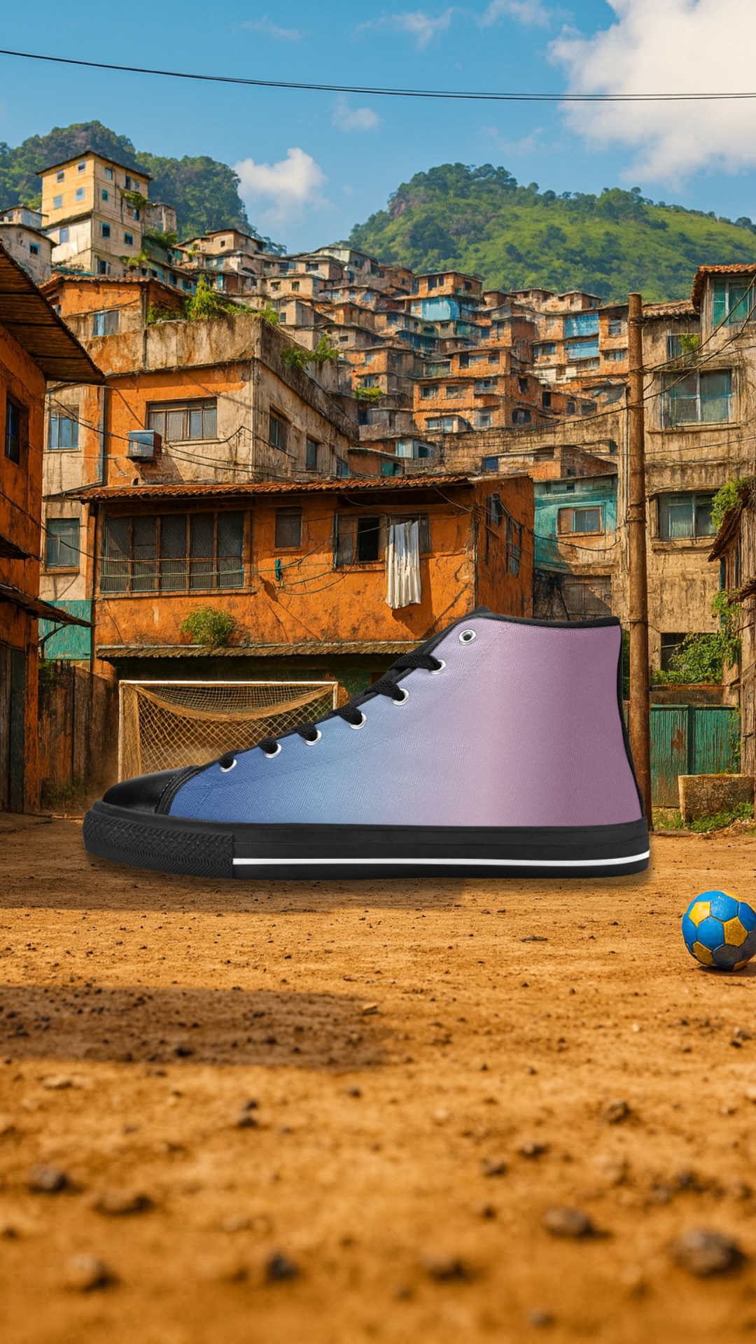 Men's Blue Pink Hue Solid High Top Shoes