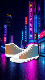 Men's Orange Blue Hue Solid High Top Shoes
