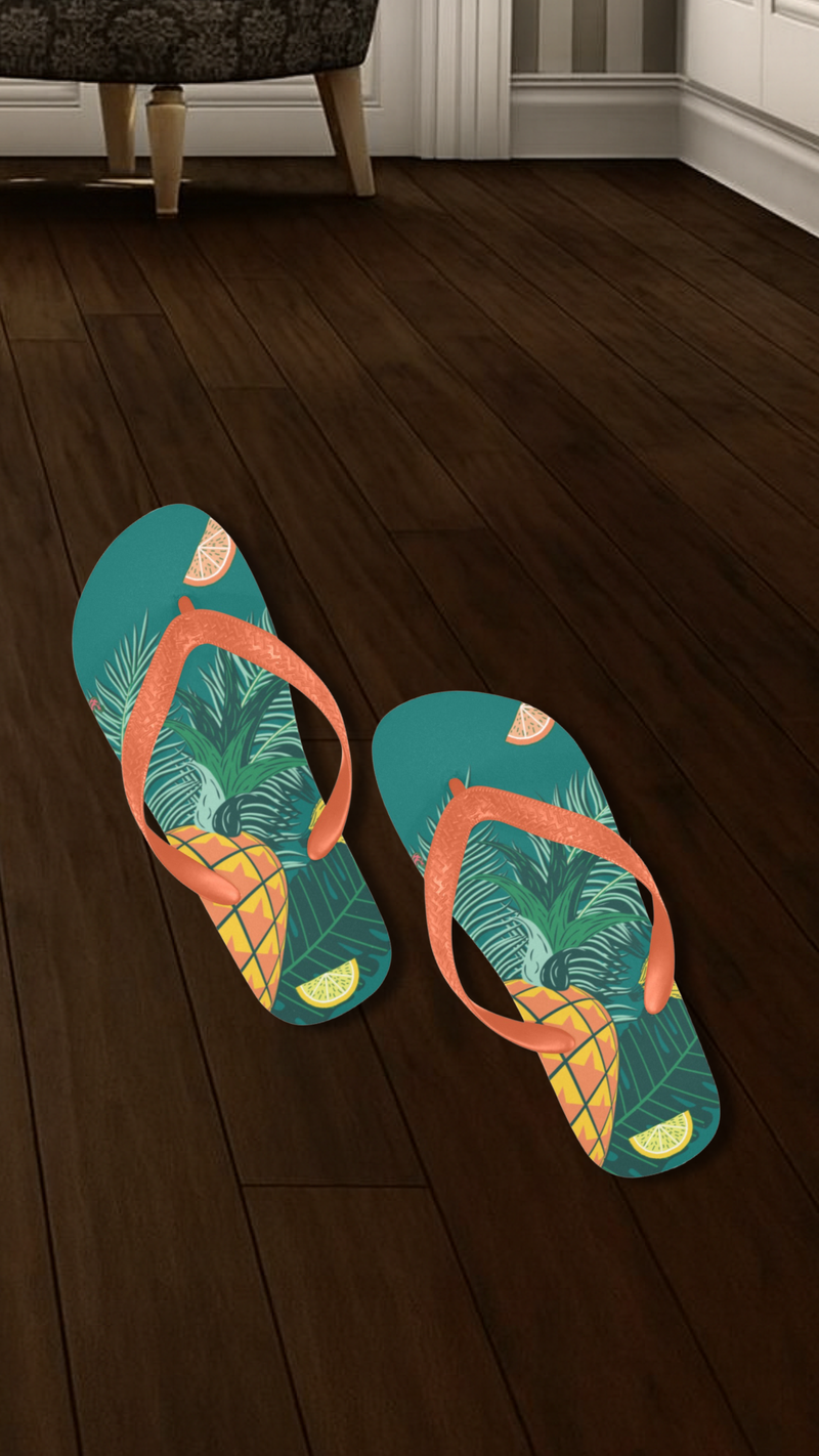 Men's Tropical Abstract Flip Flops