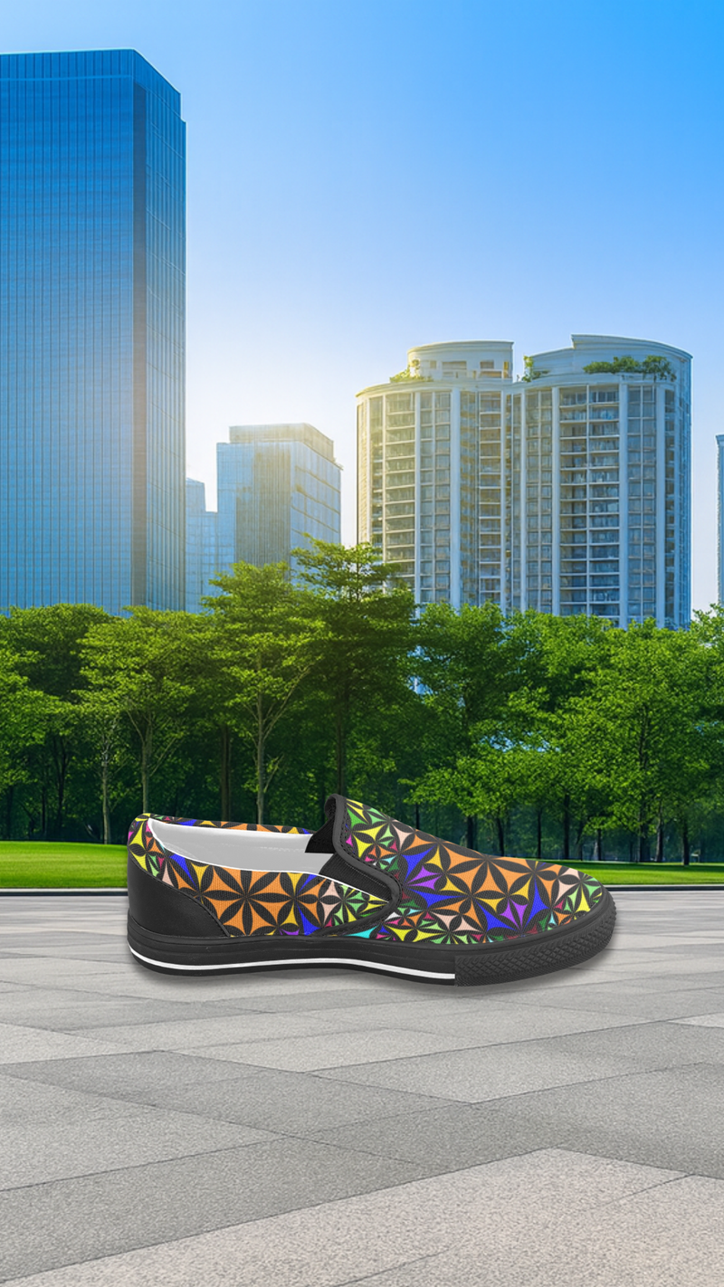 Men's Kaleidoscope Mosaic Abstract Slip-on Shoes