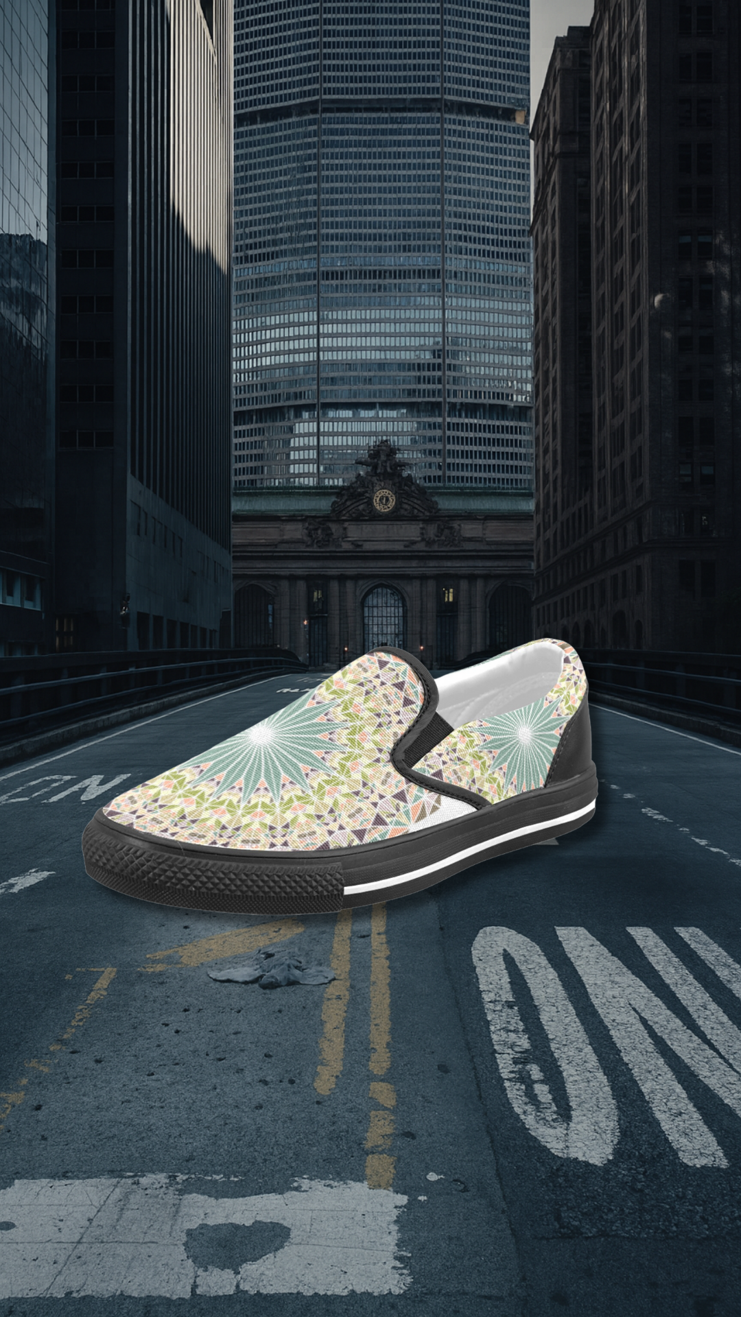 Men's Ethereal Bloom Abstract Slip-on Shoes