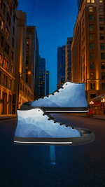Men's Blue Prism Abstract High Top Shoes