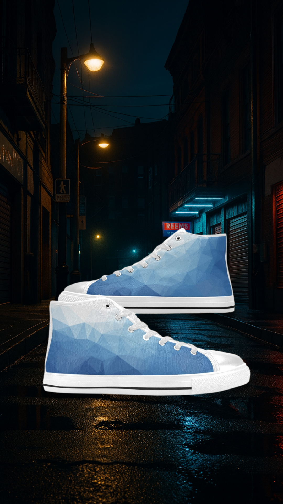 Women's Blue Prism Abstract High Top Shoes