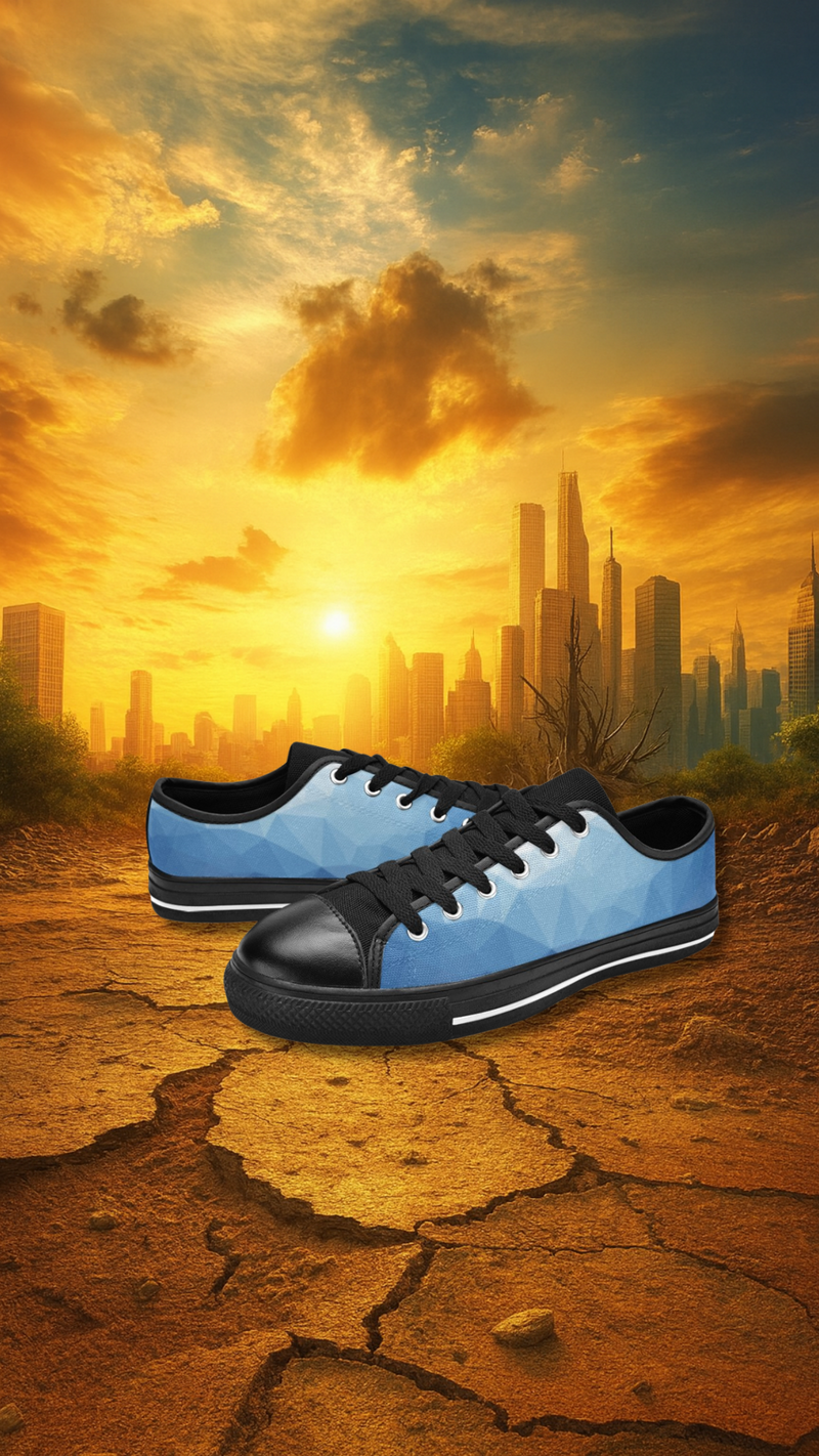 Men's Blue Prism Abstract Low Top Shoes