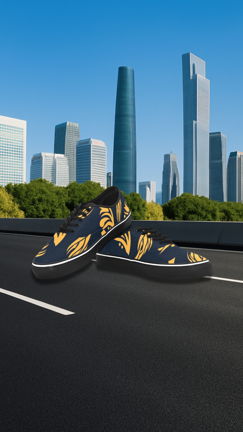 Men's Midnight Flame Abstract Low Top Shoes