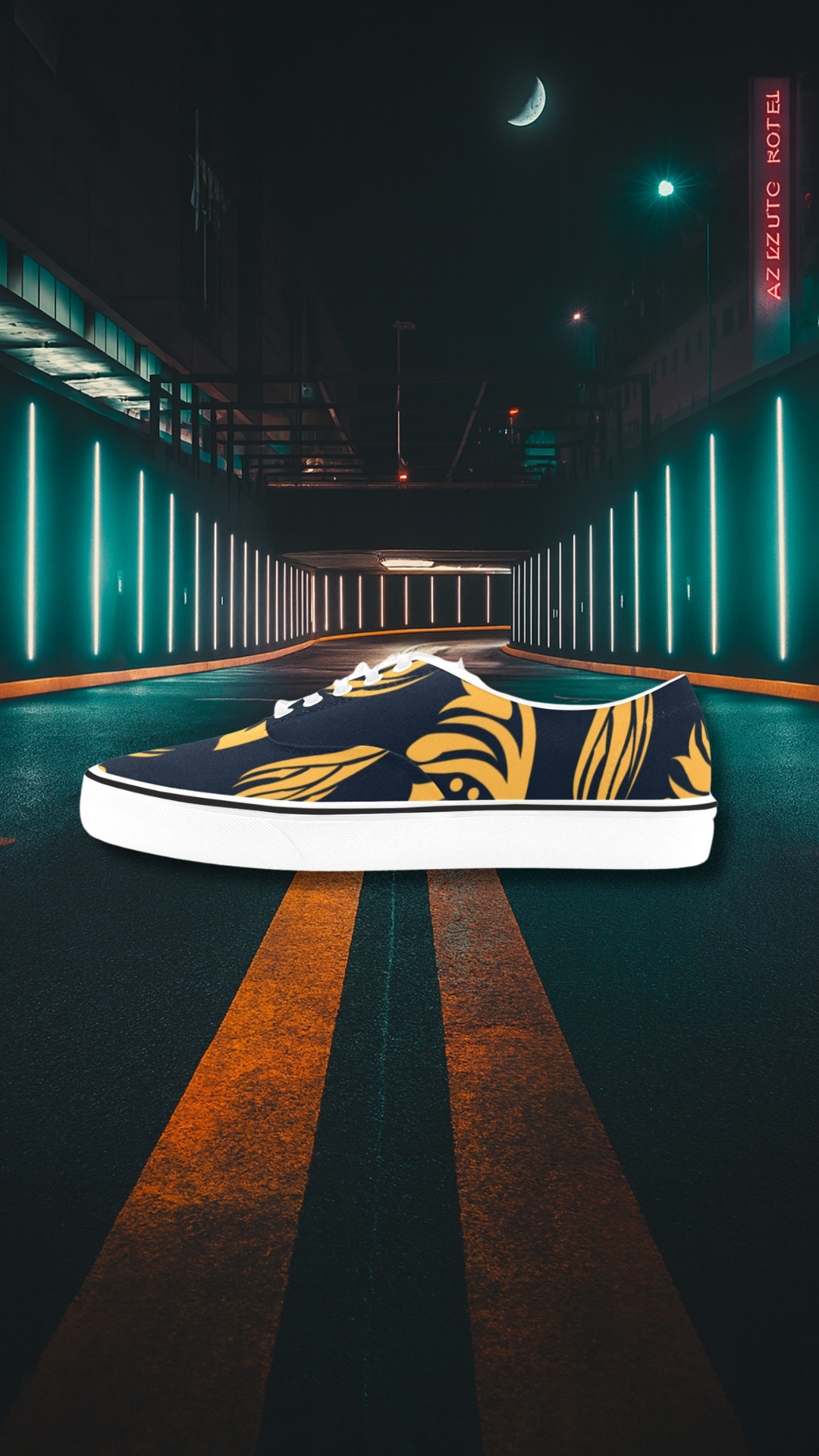 Men's Midnight Flame Abstract Low Top Shoes