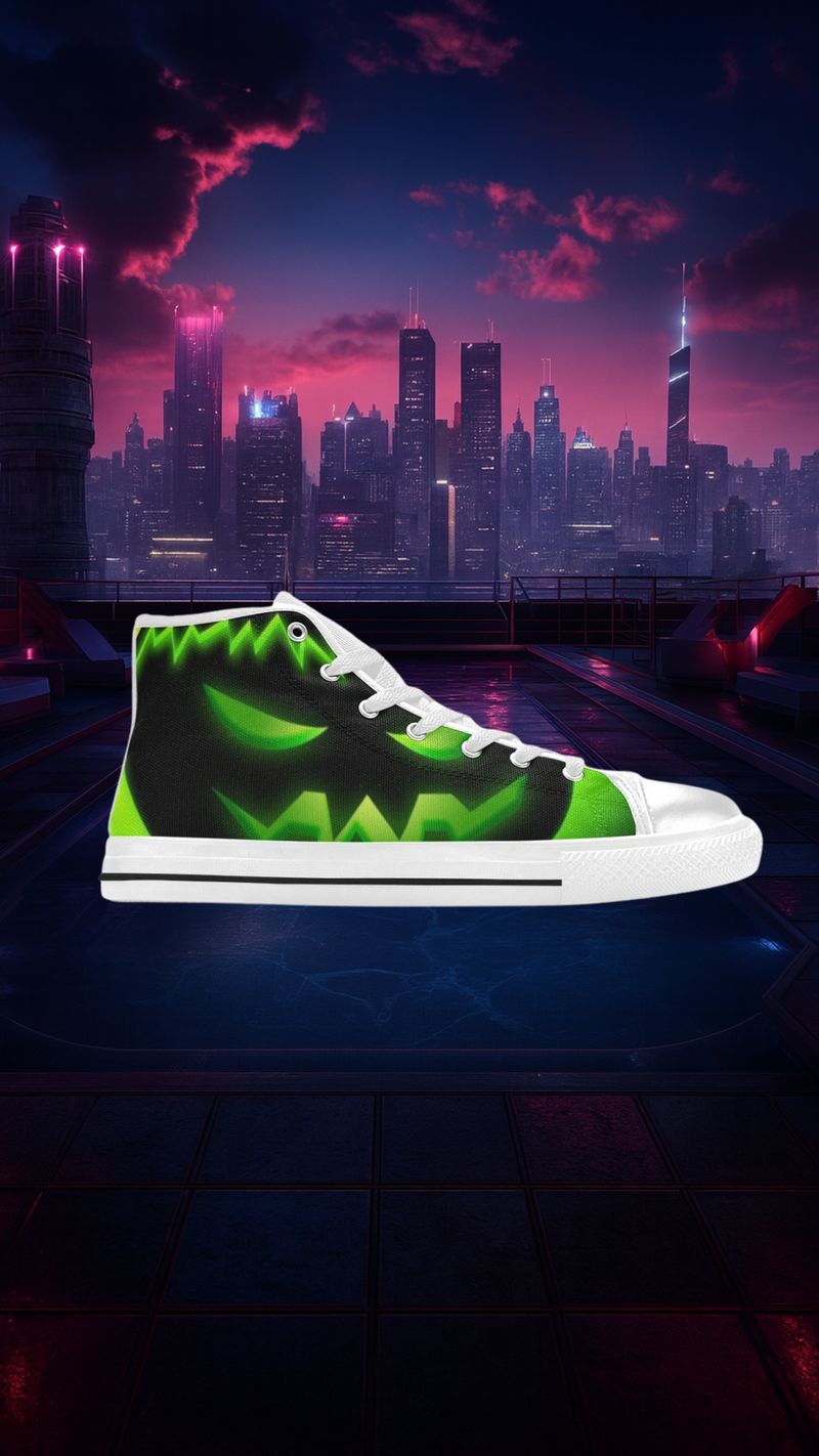 Women's Neon Pumpkin Abstract High Top Shoes