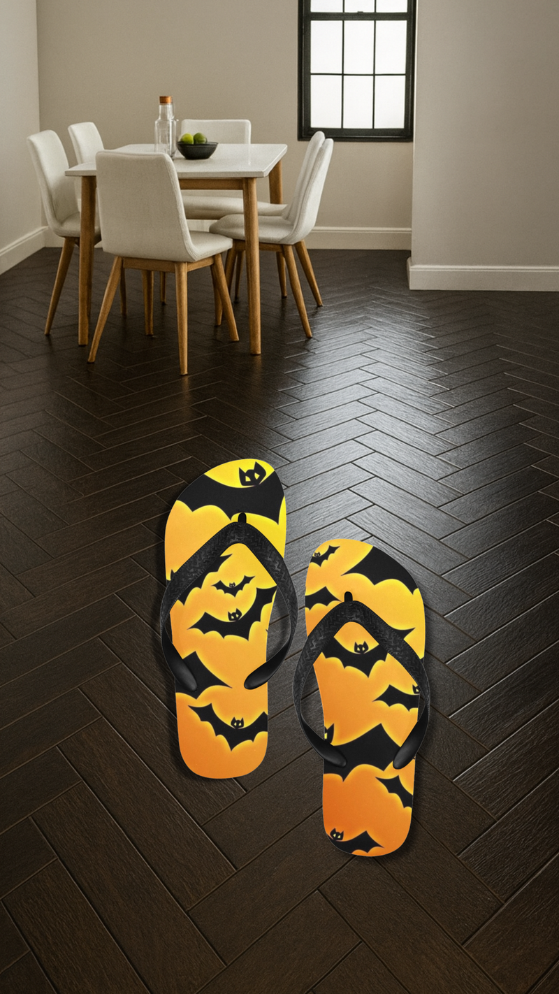 Women's Sunset Bat Abstract Flip Flops