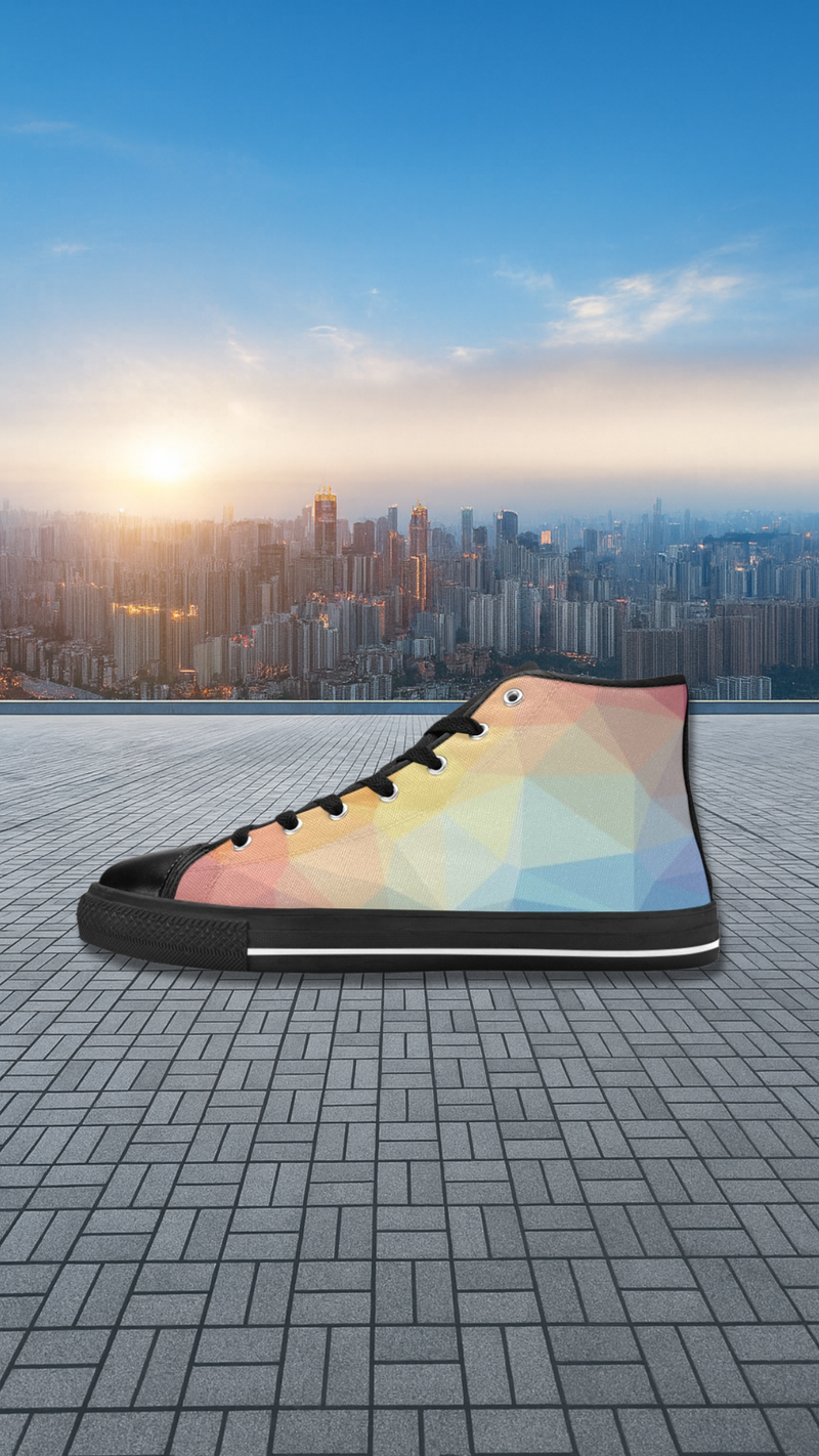 Men's RGB Prism Abstract High Top Shoes