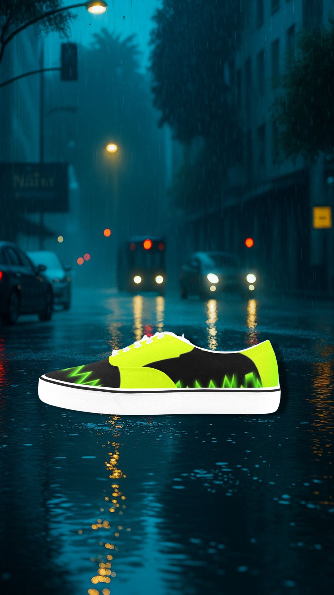 Women's Neon Shark Abstract Low Top Shoes