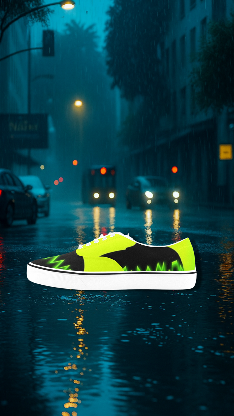 Women's Neon Shark Abstract Low Top Shoes