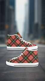 Men's Tartan Blaze Abstract High Top Shoes