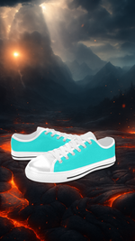 Men's Bright Turquoise Solid Low Top Shoes