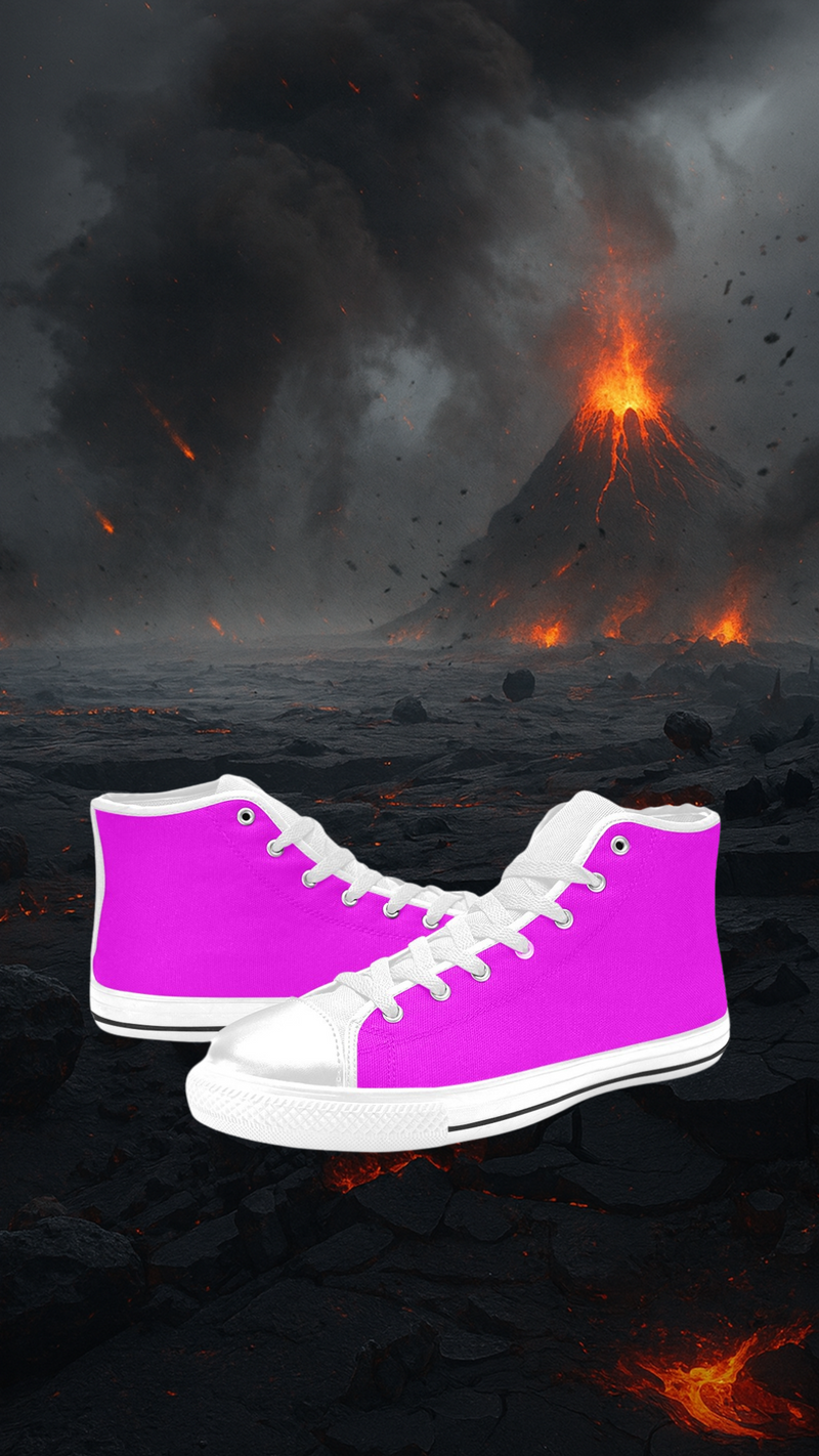 Women's Deep Magenta Solid High Top Shoes