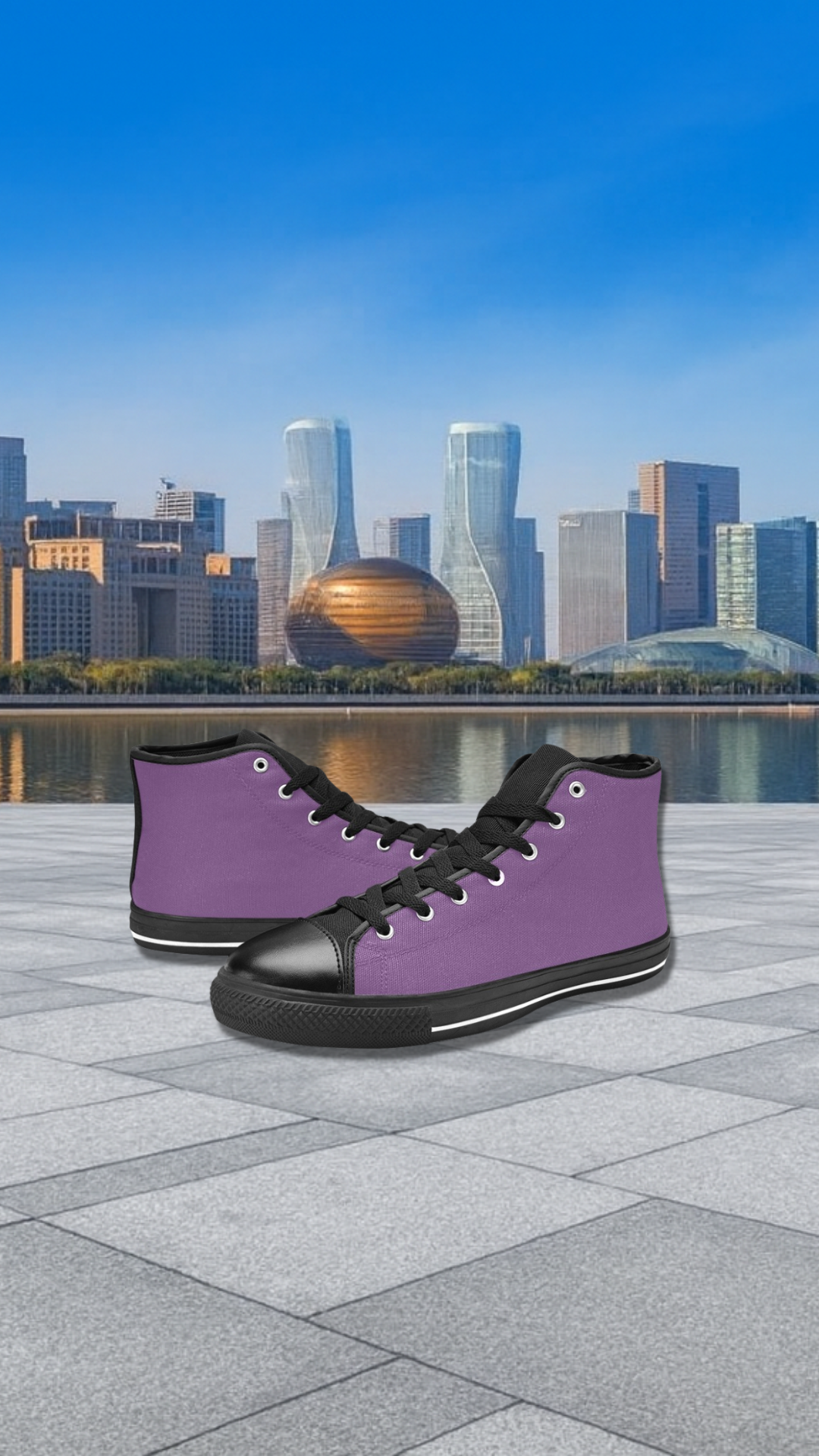Men's French Lilac Solid High Top Shoes