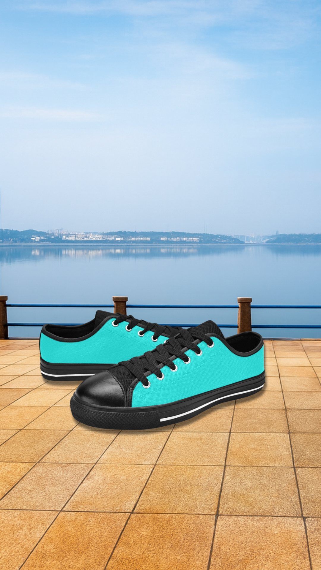 Women's Bright Turquoise Solid Low Top Shoes