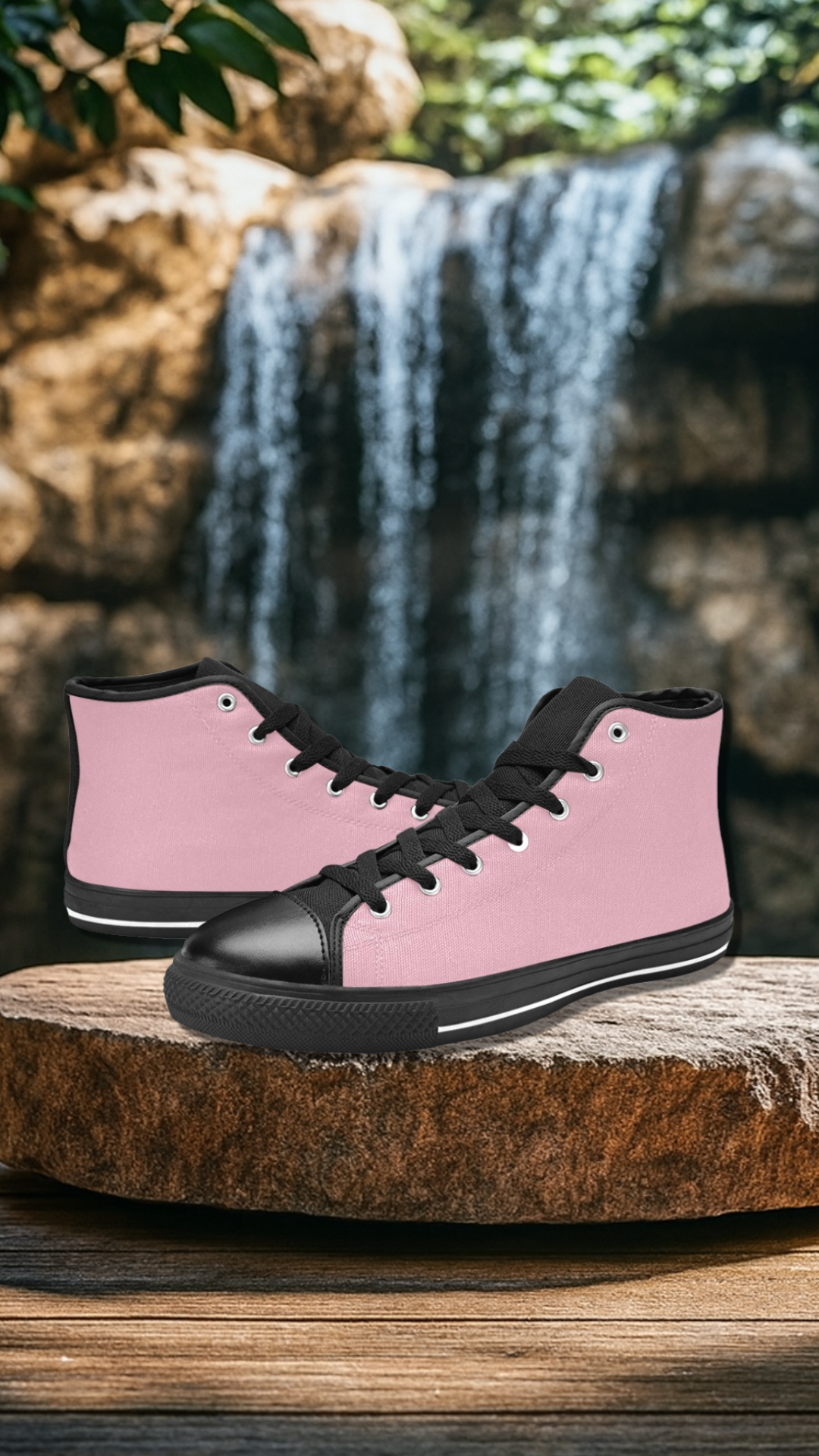 Women's Pink Solid Canvas High Top Shoes
