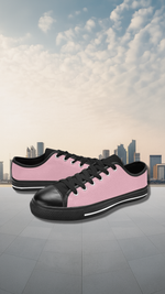 Women's Pink Solid Canvas Low Top Shoes