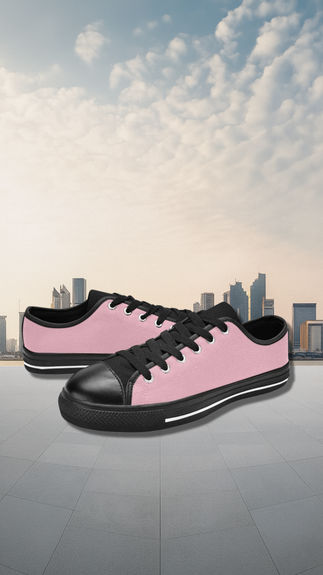 Women's Pink Solid Canvas Low Top Shoes