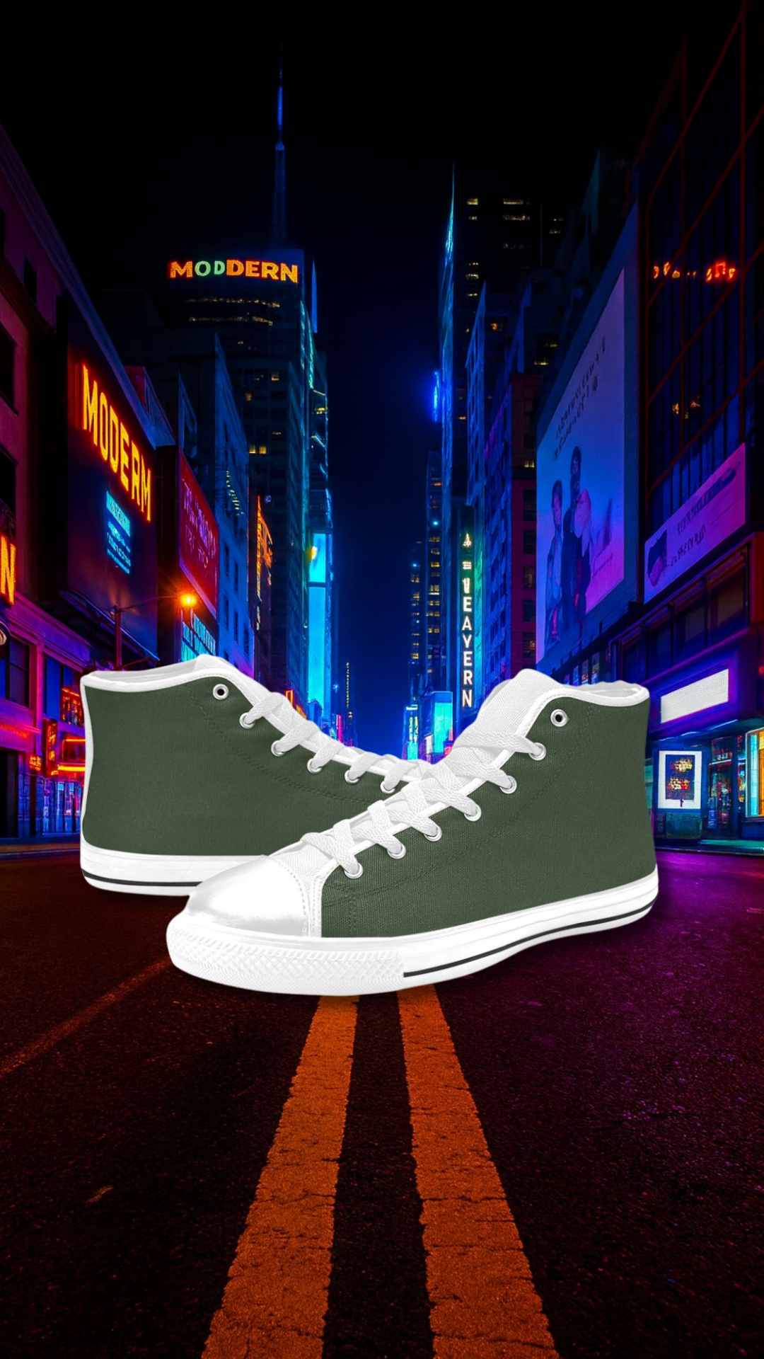 Men's Rifle Green Solid High Top Shoes