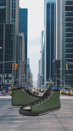 Men's Rifle Green Solid High Top Shoes