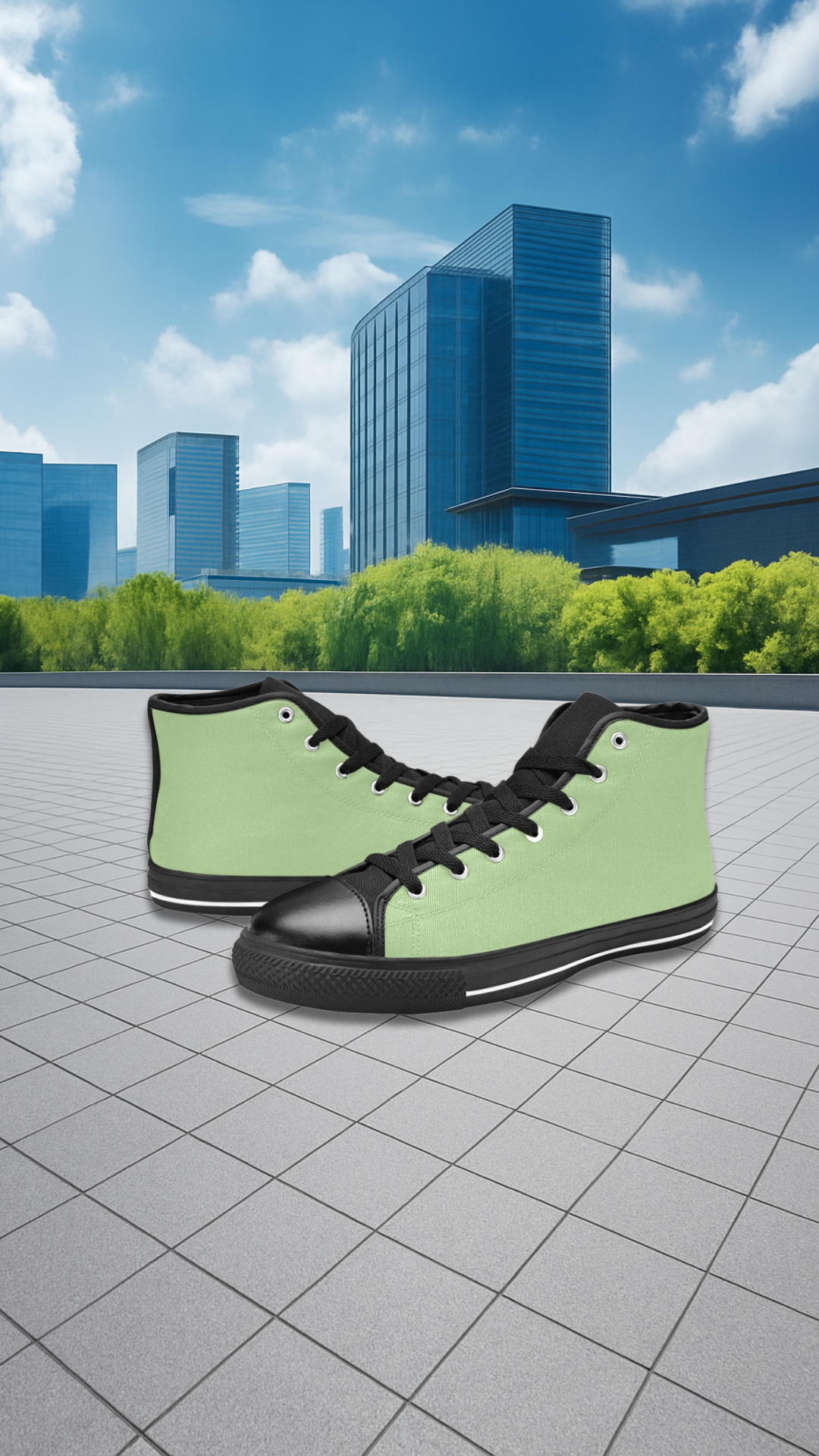 Women's Laurel Green Solid High Top Shoes