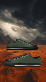 Men's Gray Asparagus Solid Low Top Shoes