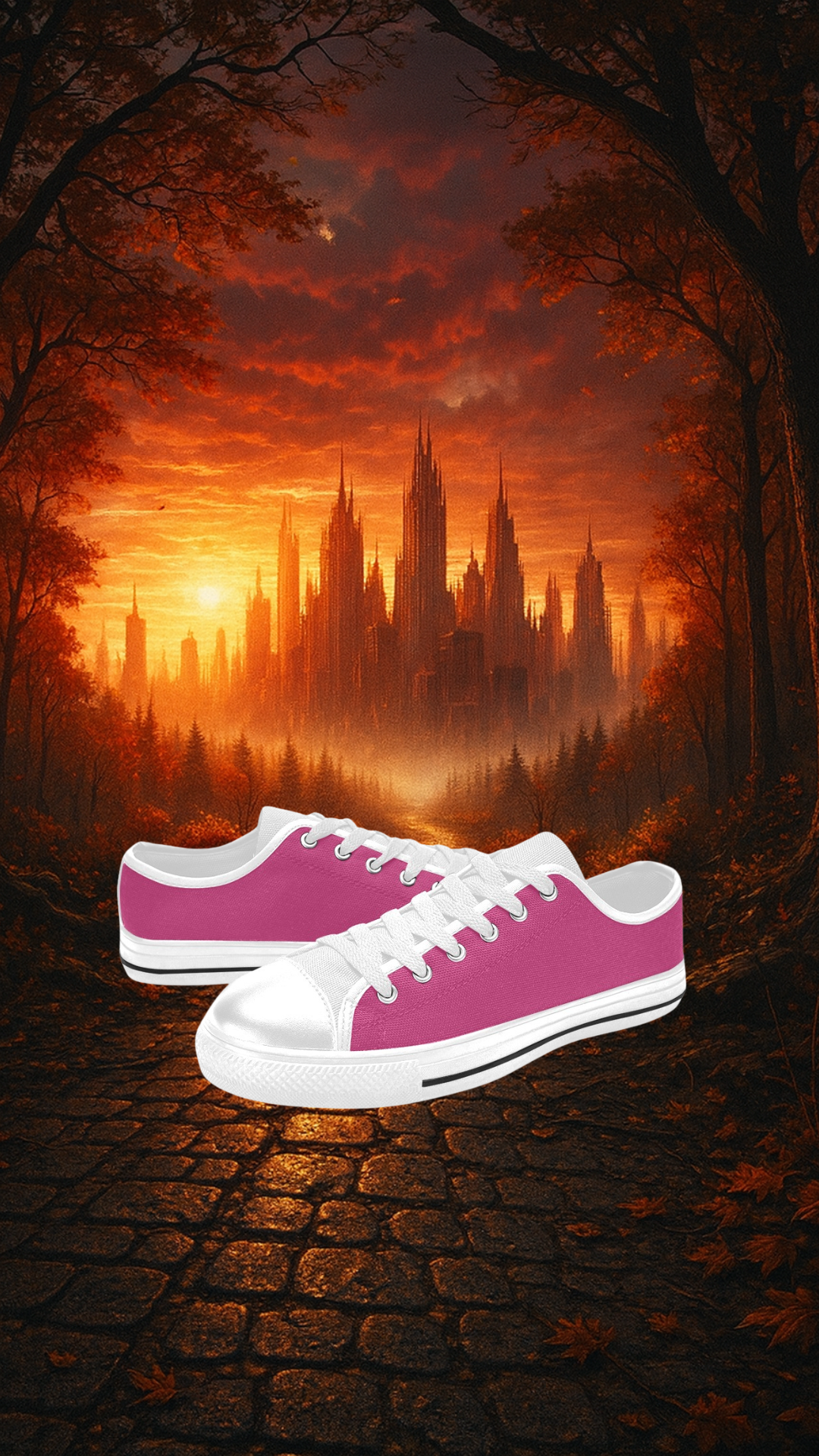 Men's Raspberry Rose Solid Low Top Shoes