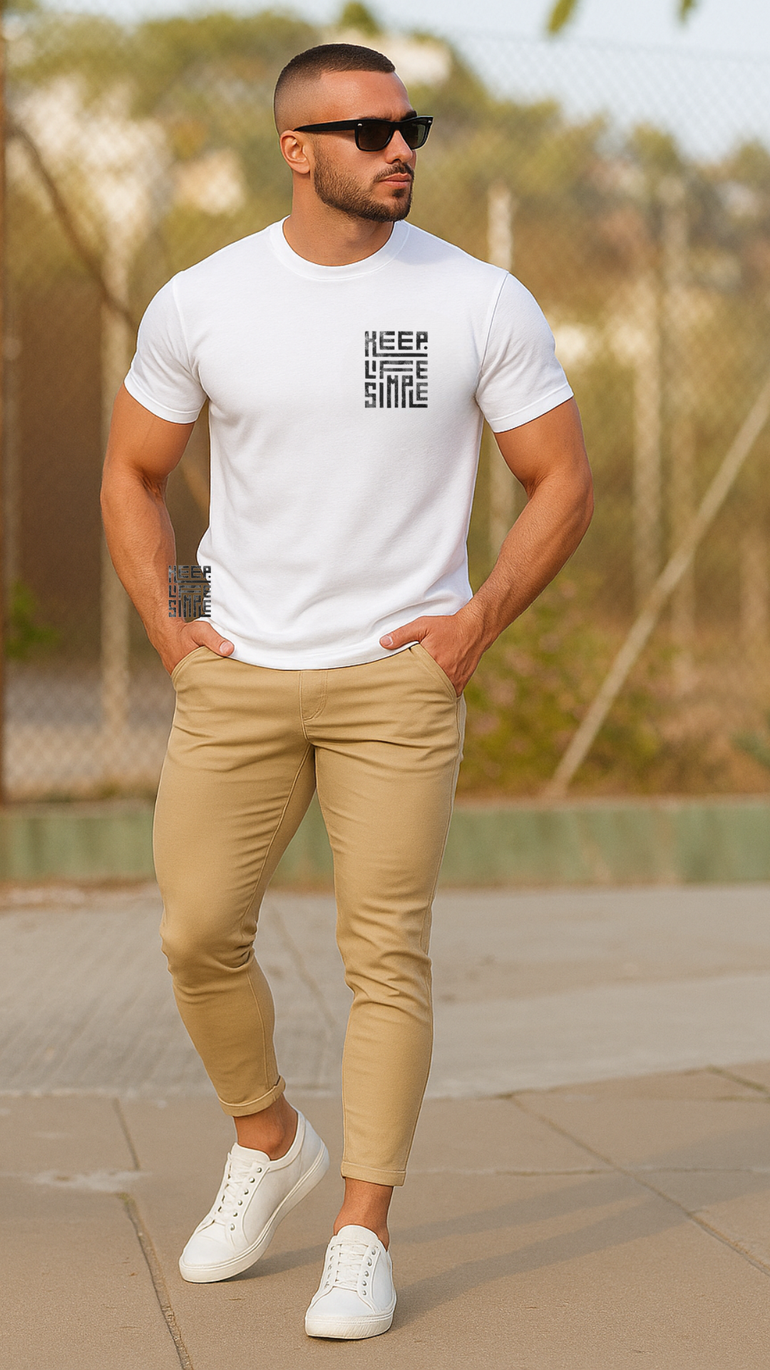 Men's Keep Life Simple Streetwear Classic Fit T-shirt