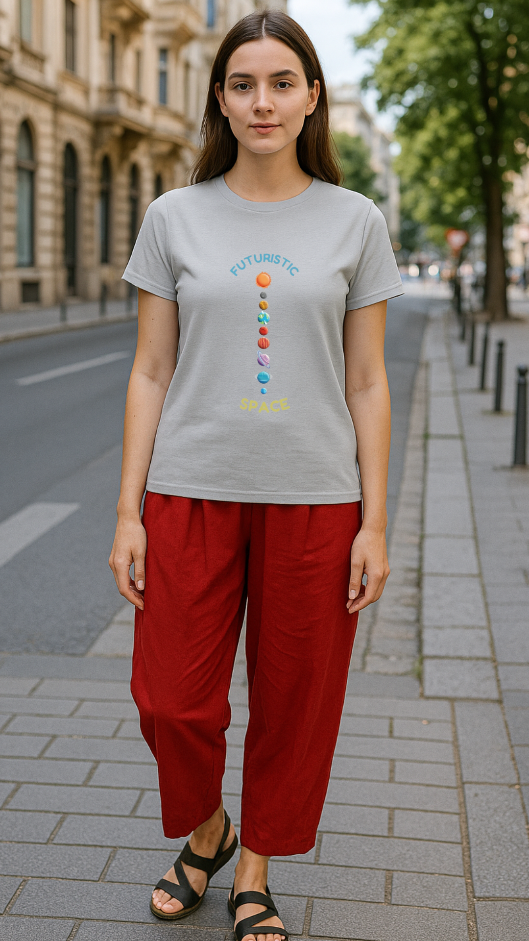 Women's Futuristic Space Acid & Punk Classic Fit T-shirt