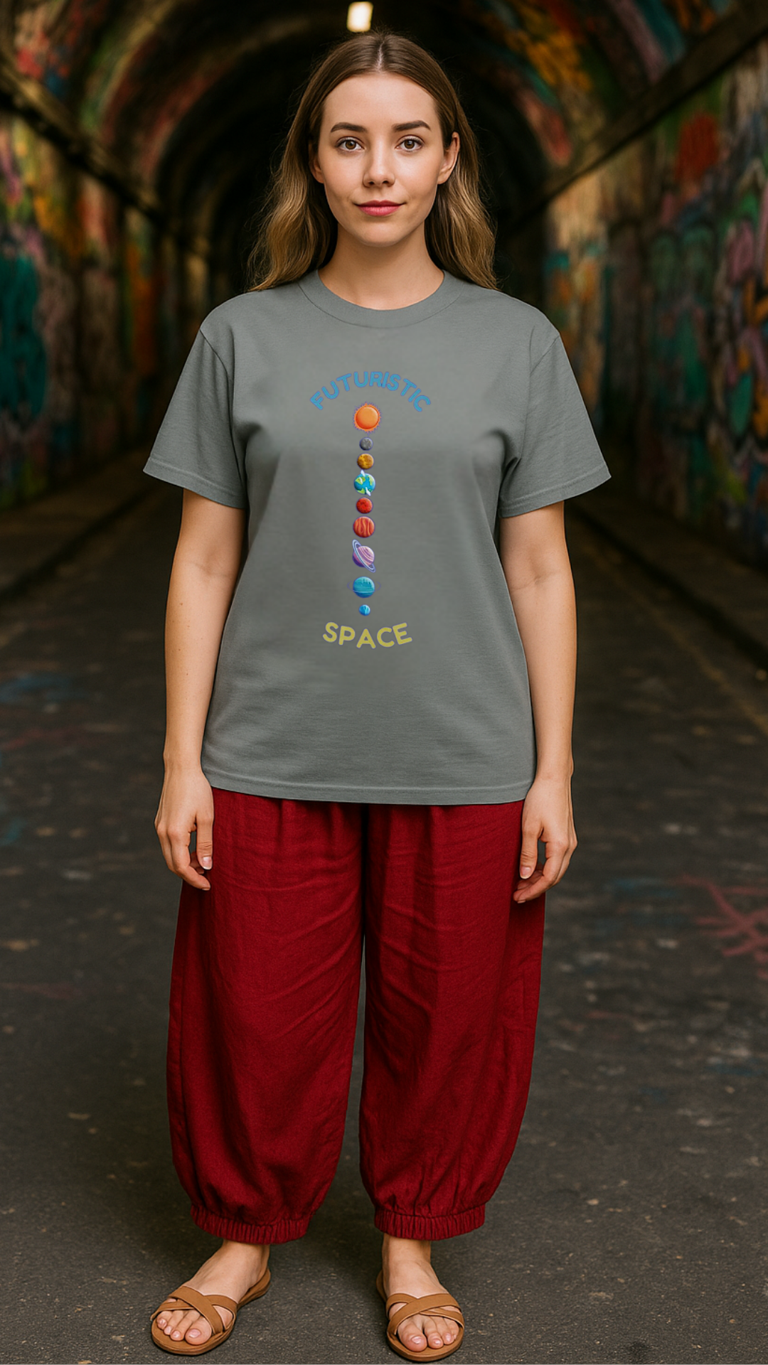 Women's Futuristic Space Acid & Punk Classic Fit T-shirt